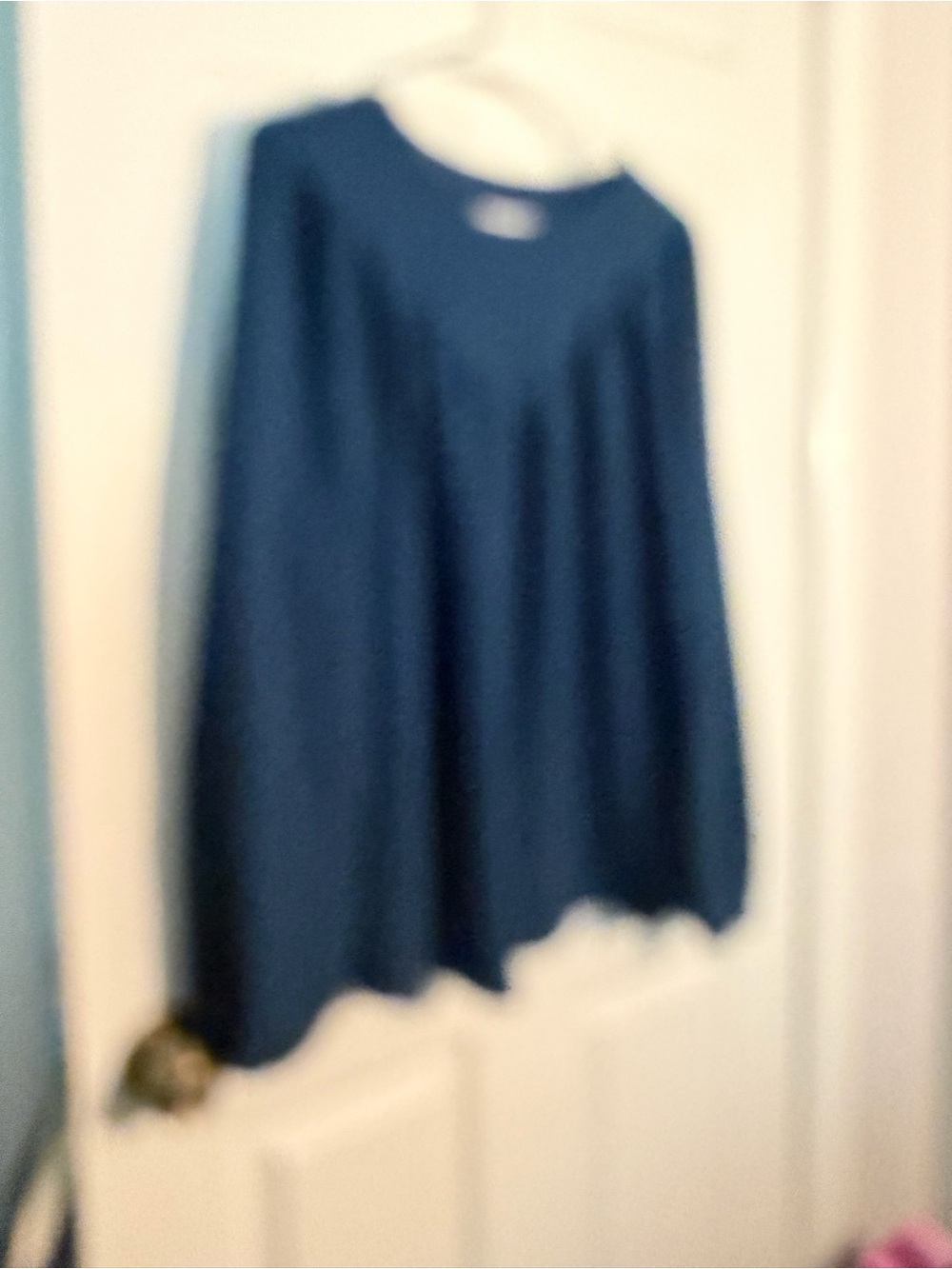 SHEIN Teal Crew Neck Long Sleeve blouse